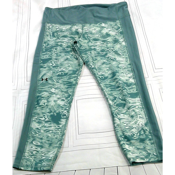 Under Armour HeatGear SeaGreen Leggings/Yoga Pants Compression High Rise-WMNs XL - Picture 2 of 10